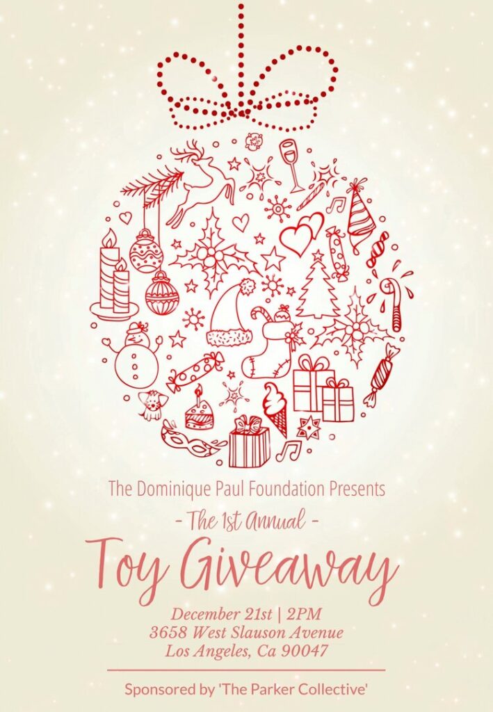 A poster of toy giveaway in Christmas theme